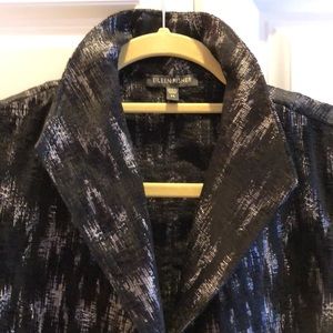 💕Eileen Fisher Fabulous Italian chenille & silver threaded fabric duster topper